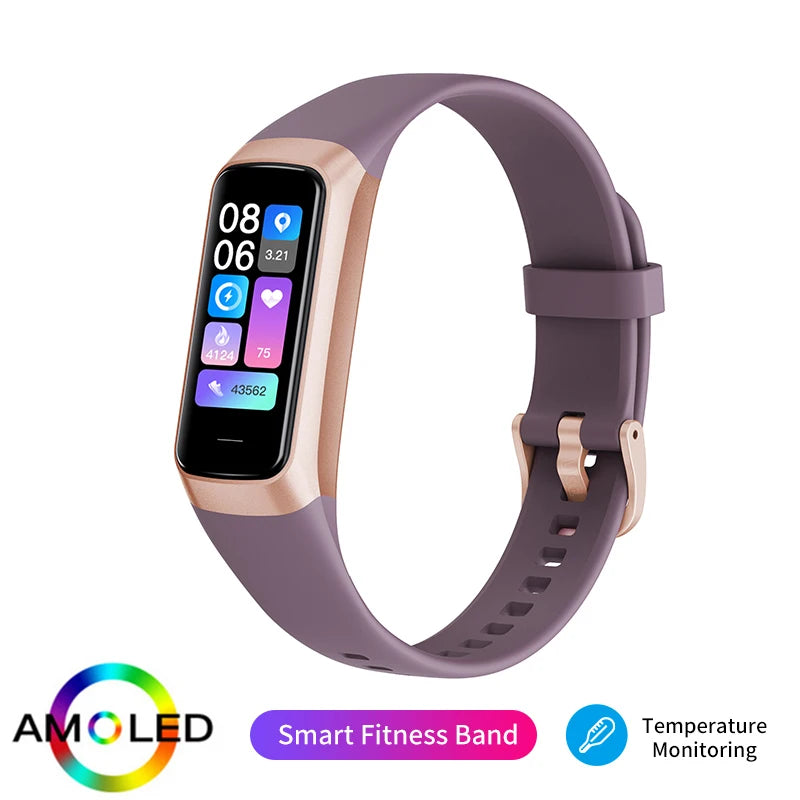 LIGE Amoled Smart Watch Smartwatch Band Women Heart Rate Blood Waterproof Connected Smart Bracelet Sport Fitness Tracker Watch