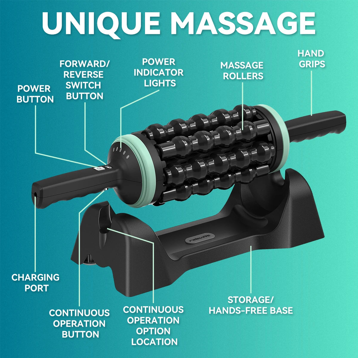 Rolling Percussion Massager Five Speed Hand Held For Leg Relief