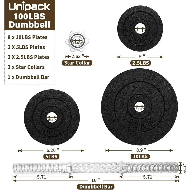 One Pair of Adjustable Dumbbells Kits-200lbs(2x100lbs)