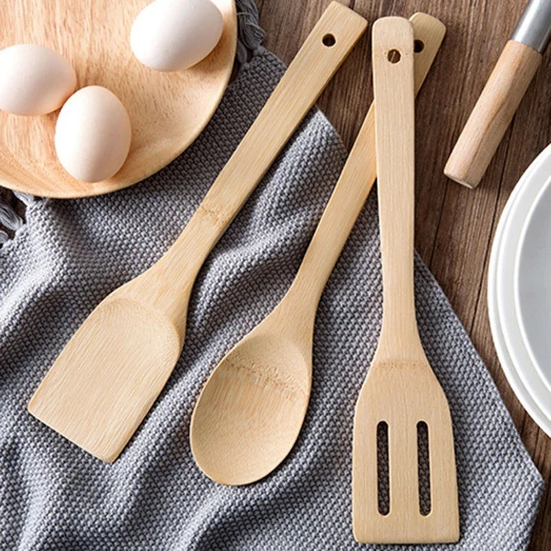 Feature Bamboo Nonstick Kitchen Spatula Turners Utensils For Cooking