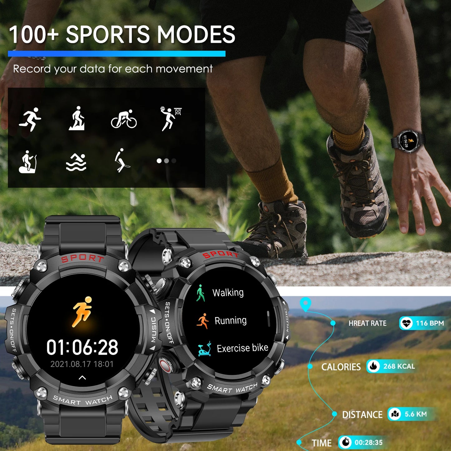 LaNikar Smart Watch AMOLED Display Heart Rate Monitoring In-Ear Headphones