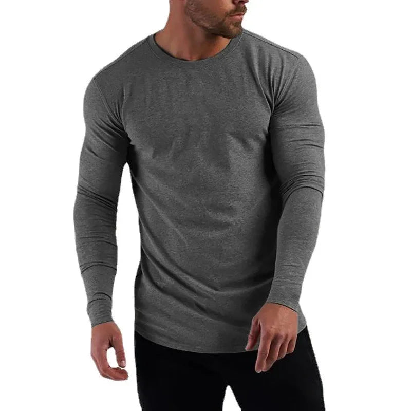 Cotton Breathable Long Sleeve Gym Shirt For Workout
