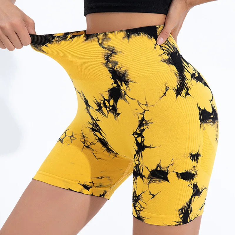 Women Nylon Yoga Shorts High Elastic Seamless Fit Comfort