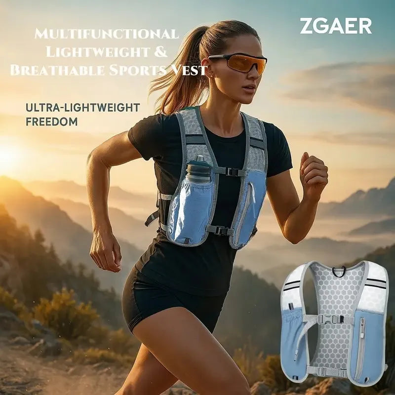 Biking Running Hydration Vest Reflective Chest Pack Phone