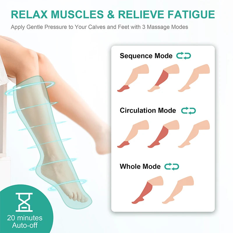 Medcursor Air Compression Leg Massager Calf Wraps for Blood Circulation and Relaxation Swelling Relief Physical Massage Boot