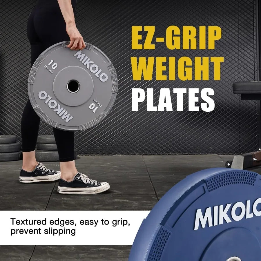 Rubber Bumper Plates For Gym And Home Fitness Training Durable Non Slip Surface