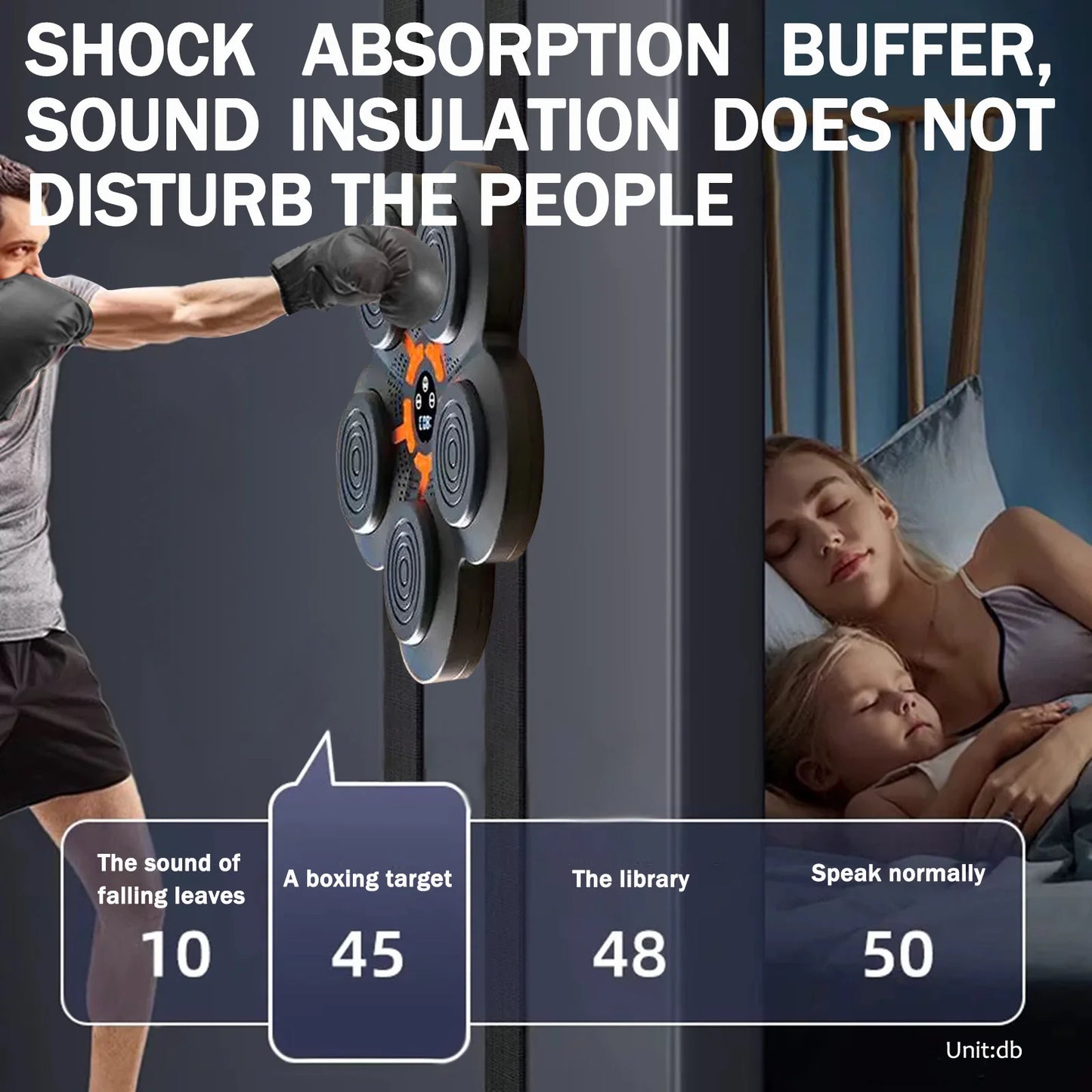 Smart Music Boxing Trainer Wall Mounted Punching Machine 9 Speeds