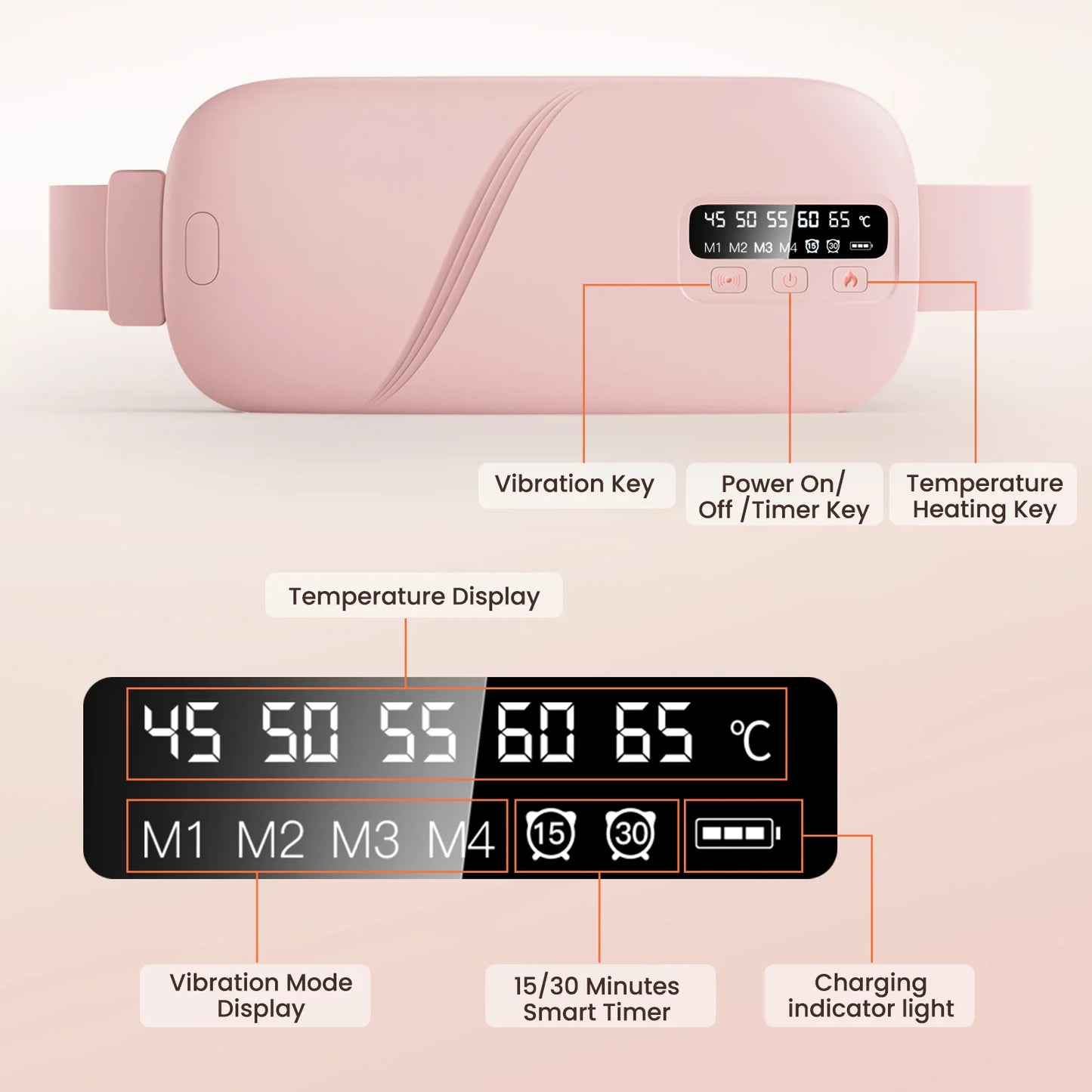 PASTSKY Electric Heating Massage Belt for Menstrual Cramps Relief
