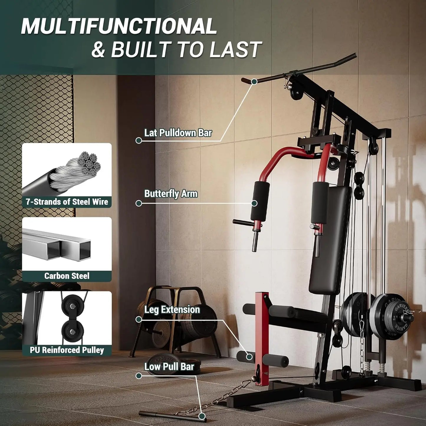 HiMISS Full Body Workout Gym Machine With Pulley System