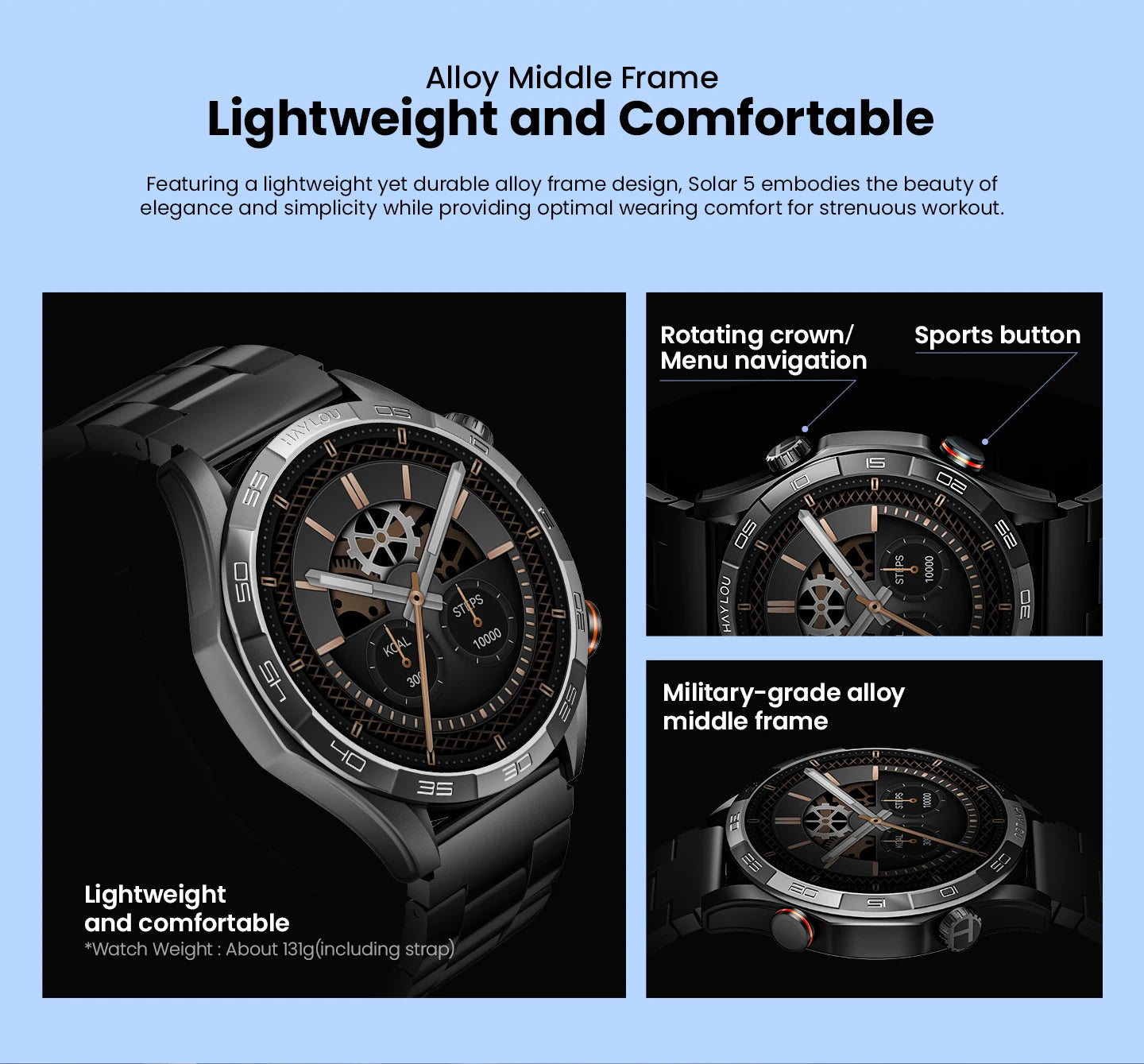 HAYLOU Solar 5 Voice Calling Smartwatch Health Tracking
