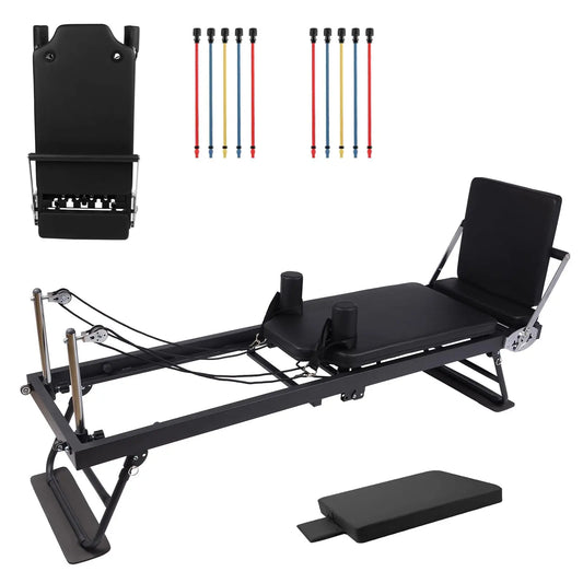 Foldable Pilates Reformer Machine for Home Use and Gym Workout for Beginners and Advanced Users Up to 250 Pounds