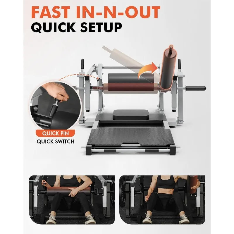 YTYINH Hip Thrust Machine 800LBS Plate Loaded Glute Bridge