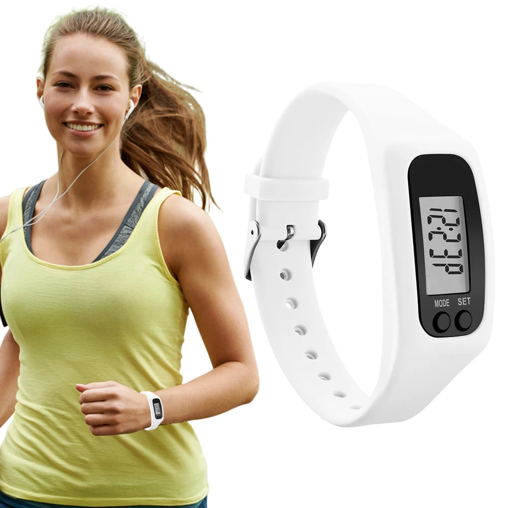 LED Pedometer Bracelet With 12 24H Time Display Multi Function