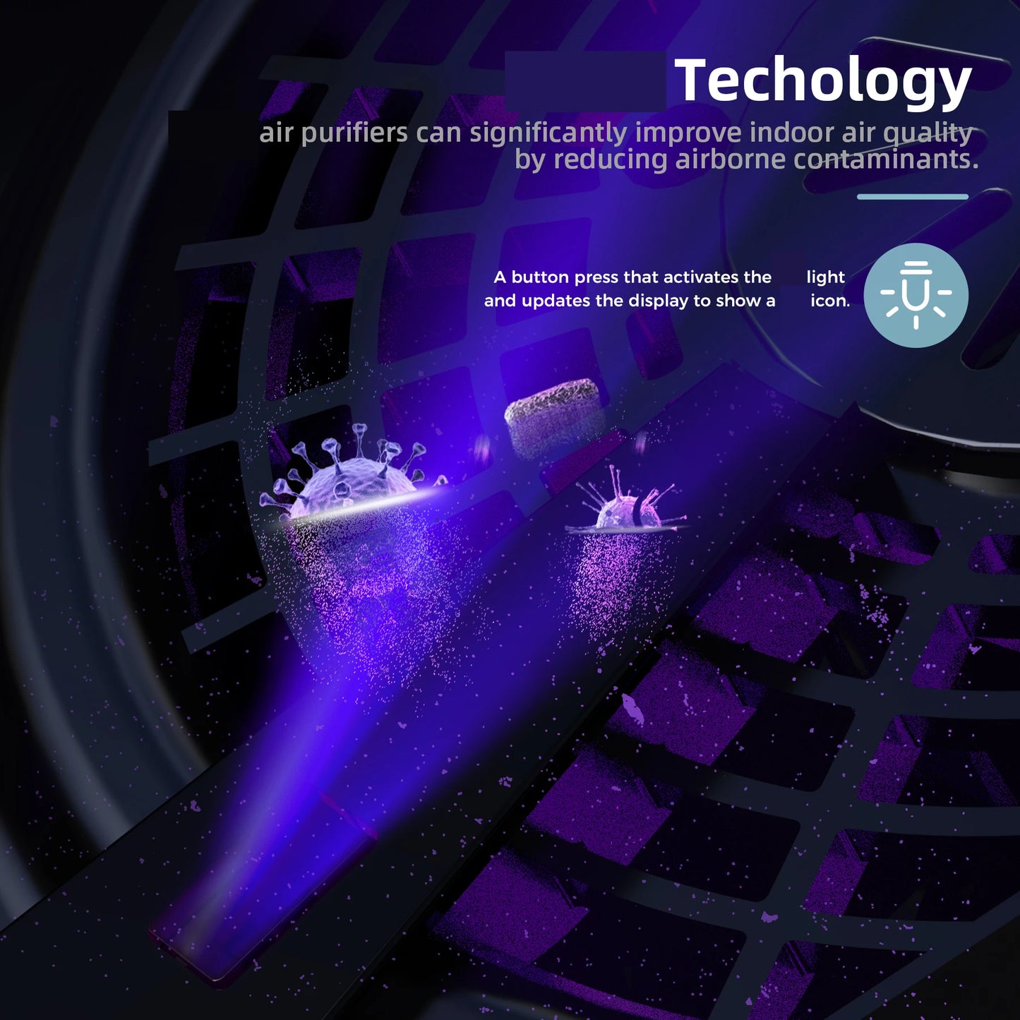 AROEVE Air Purifier With Smart Timer And Washable Filters