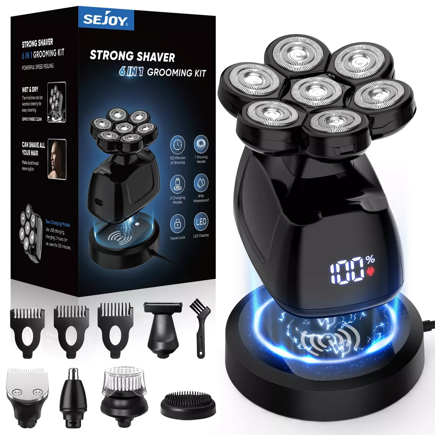 Sejoy Six In 1 Electric Shaver Kit For Men Grooming