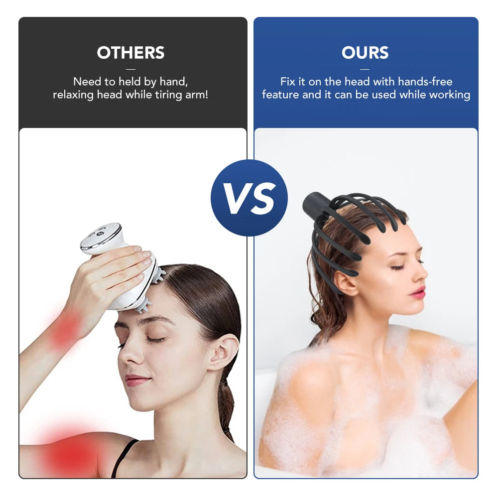 Electric Octopus Claw Scalp Massager Stress Relief Therapeutic Head Scratcher Stress Relief and Hair Stimulation Massage