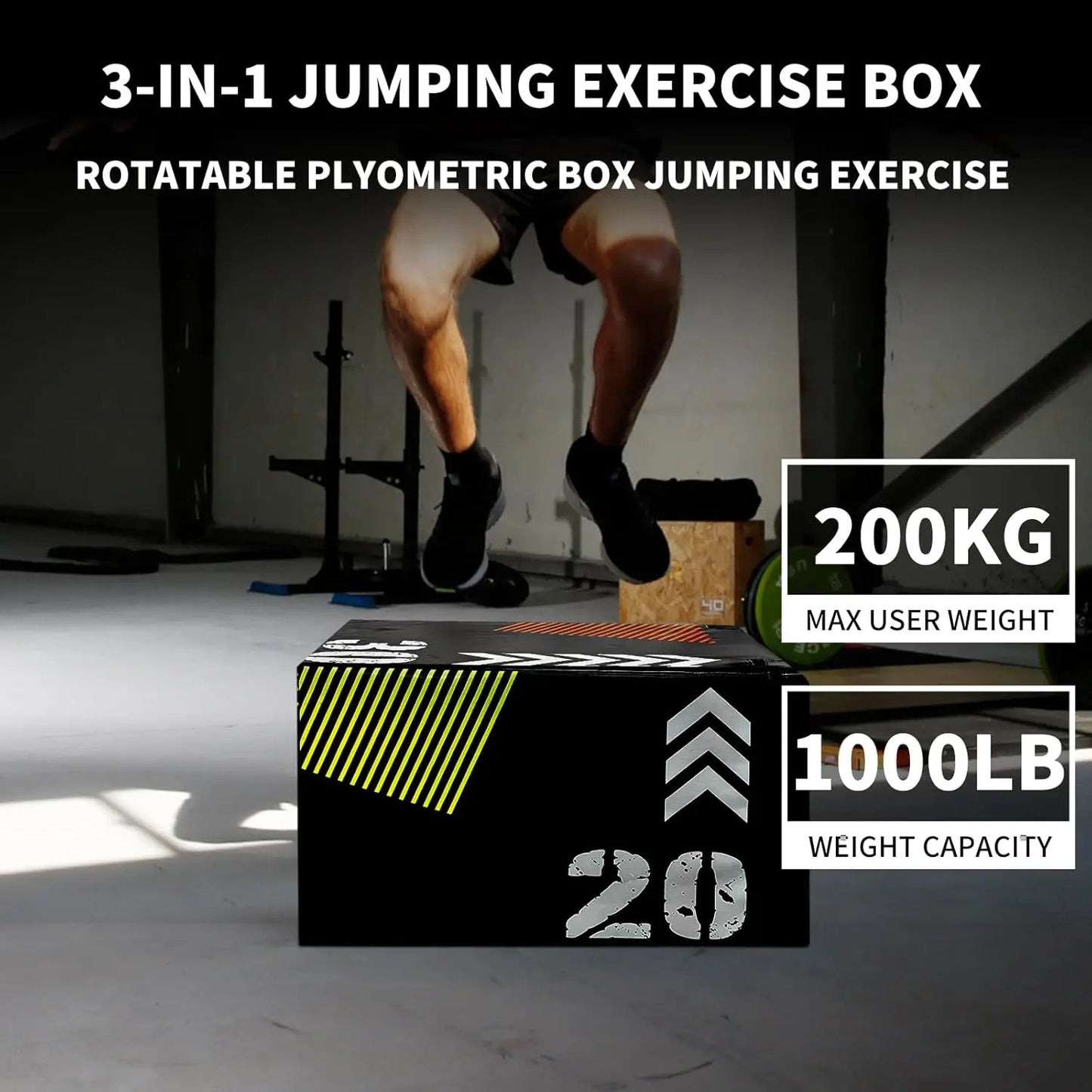 3 In 1 Plyometric Jump Box With Hardwood And FoamPadding