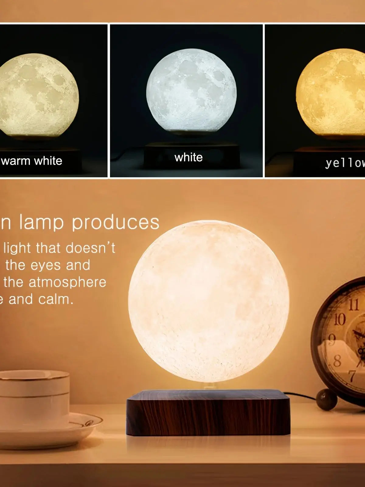 Aiopp Levitating Moon Table Lamp Magnetic Night Light
