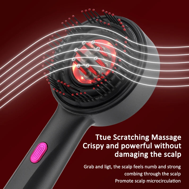 3 Modes Electric Vibration Massage Comb Red Light Hair Growth Massage Scalp Brush Oil Liquid Applicator Head Massager Anti Loss
