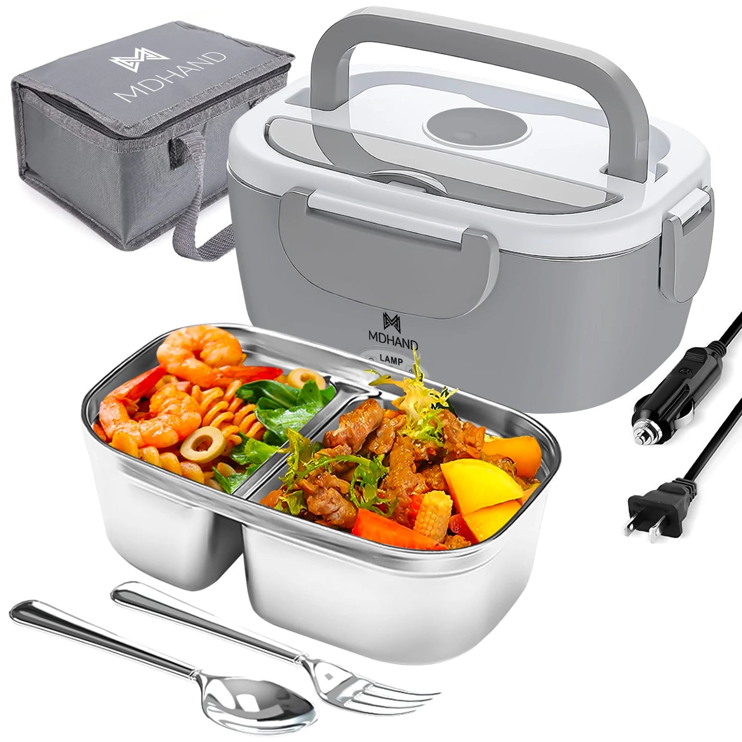 MDHAND 3 In 1 Electric Lunch Box Heater 65W Leakproof