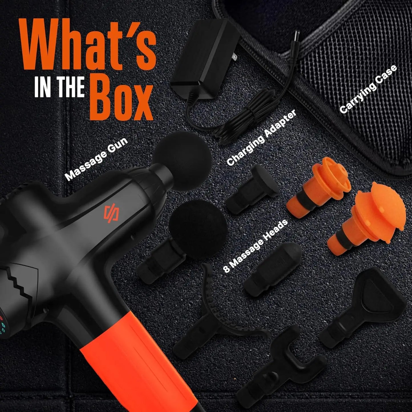 XMSJ Portable Electric Massage Gun 7 Speeds 8 Heads