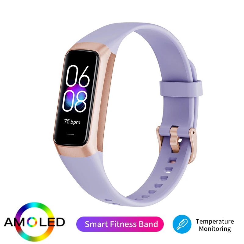 LIGE Amoled Smart Watch Smartwatch Band Women Heart Rate Blood Waterproof Connected Smart Bracelet Sport Fitness Tracker Watch