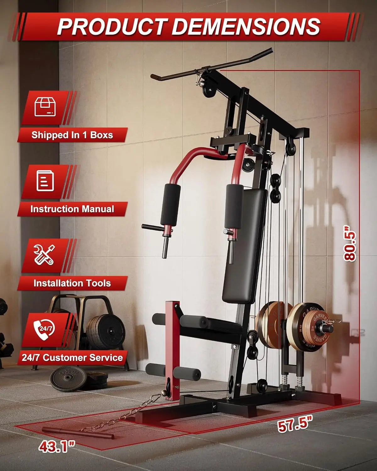 HiMISS Home Gym Machine For Full Body Strength Training