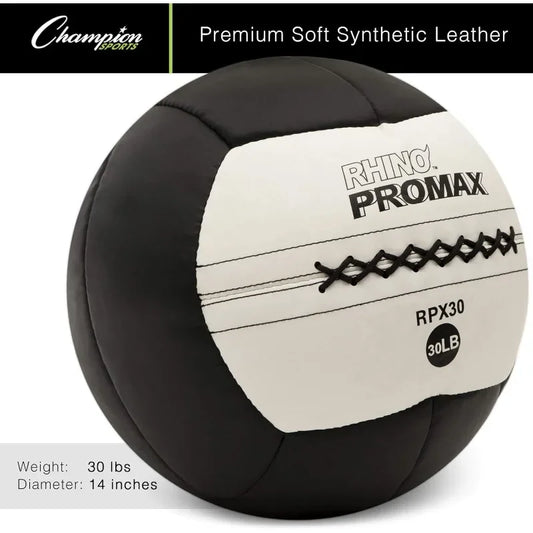 Champion Sports Rhino Promax Slam Balls 10 lb Soft Shell with Non Slip Grip Medicine Wall Exercise Ball