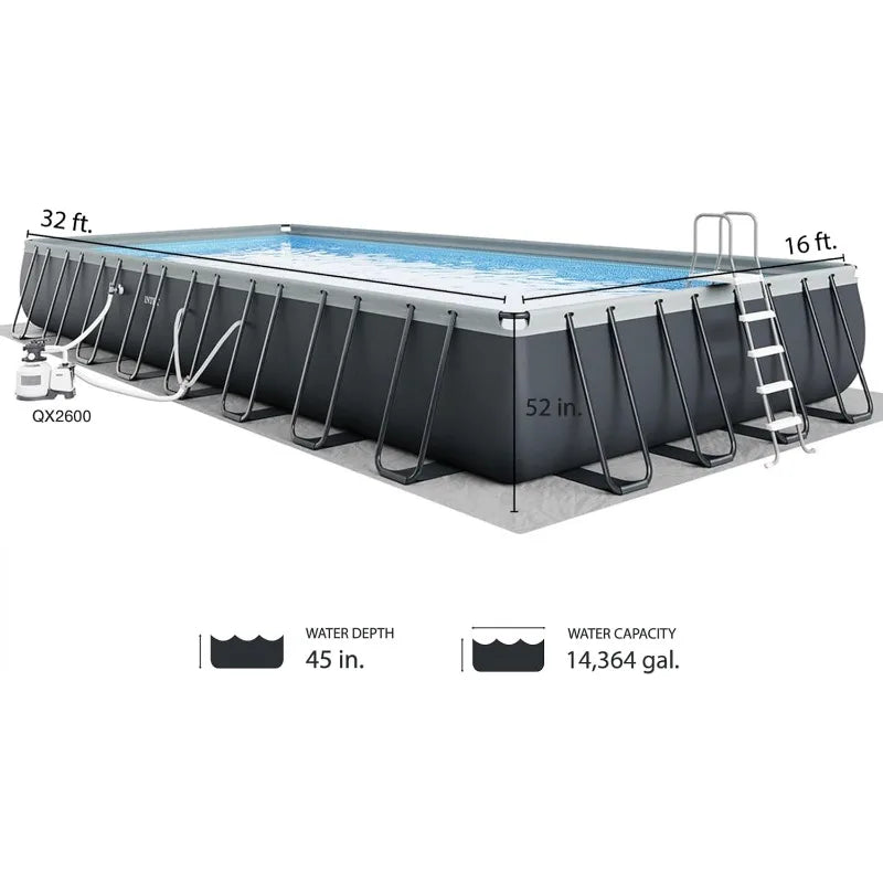 Intex Ultra XTR Rectangular Pool Deluxe Set With Pump