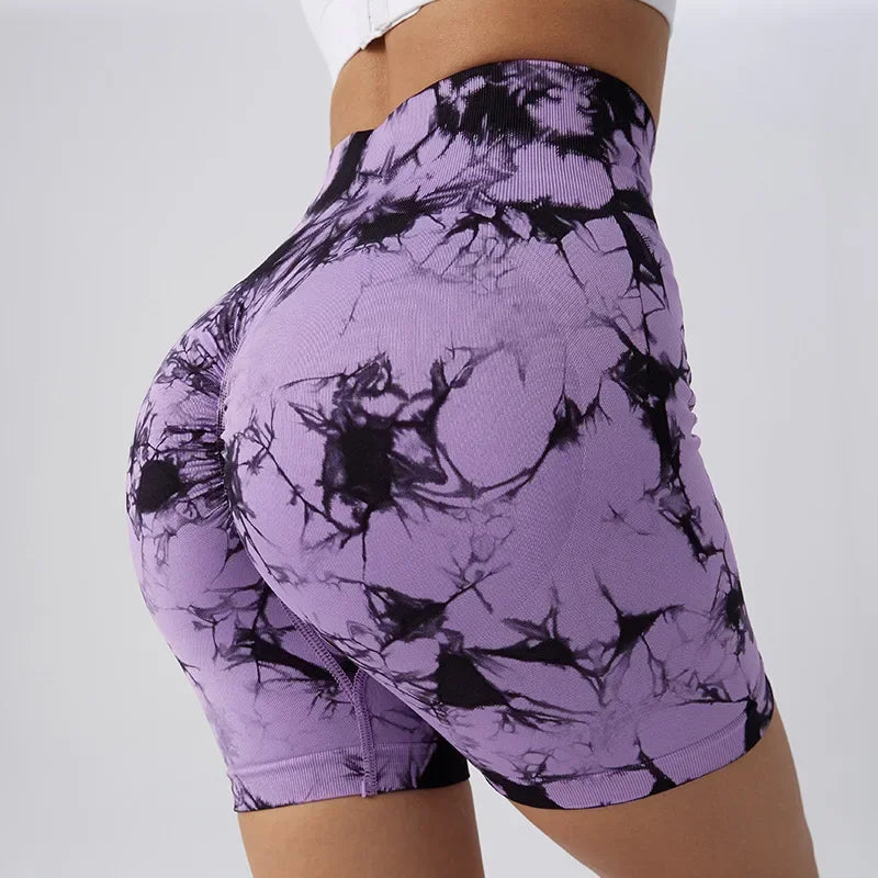 Women Nylon Yoga Shorts High Elastic Seamless Fit Comfort