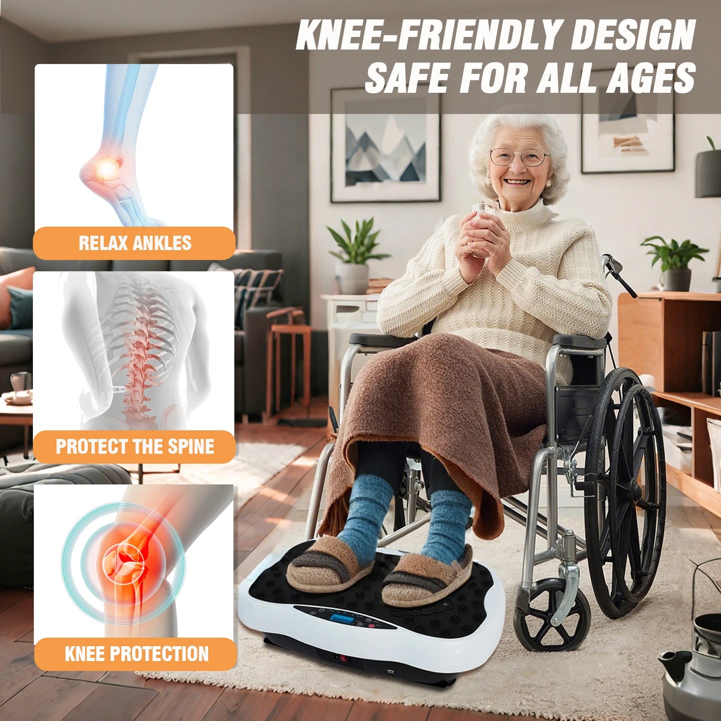 Full Body Vibration Plate Exercise Machine With Bands