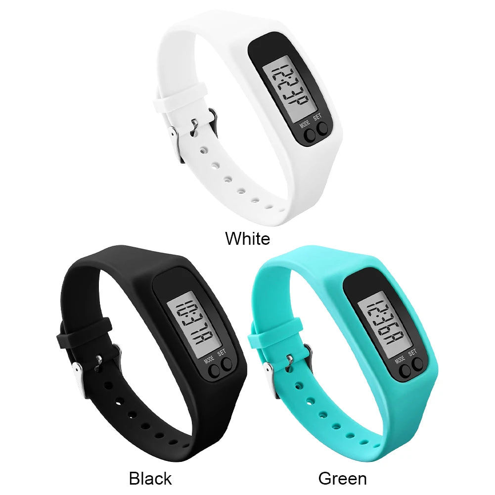 LED Pedometer Bracelet With 12 24H Time Display Multi Function