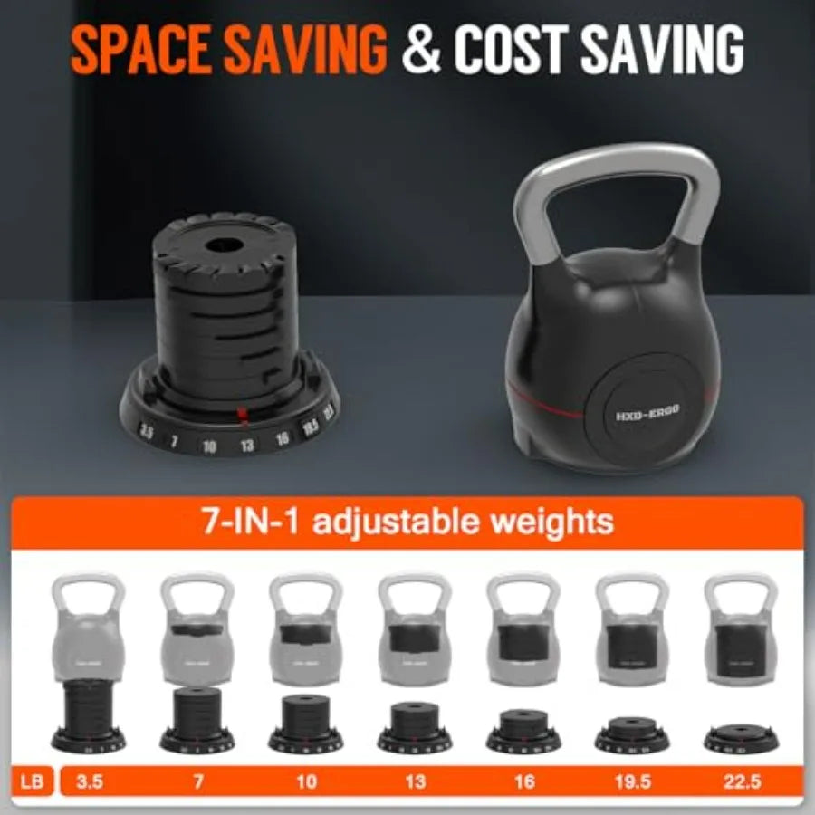 LISM Adjustable Kettlebell Weight Set With Ergonomic Grip