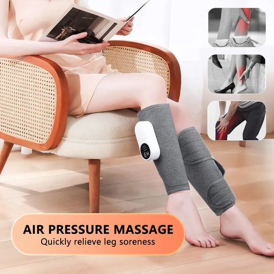 Smart Heating Leg Massage Machine Air Compression USB Rechargeable Wireless Leg Massager for Relaxation Calf Relief Muscle