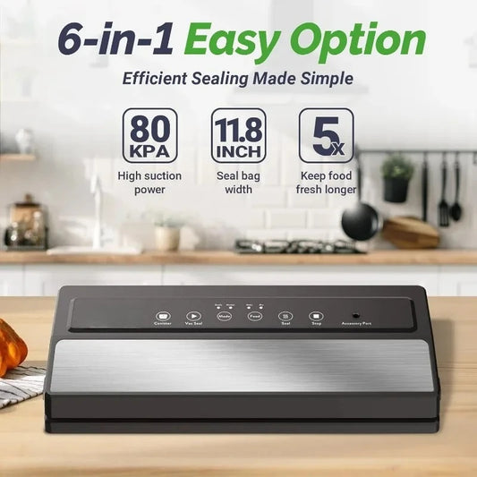 Fast Shipping Vacuum Sealer Machine for Food Storage with Sealer Bags and Roll Automatic Food Sealer for Sous Vide Compact Design