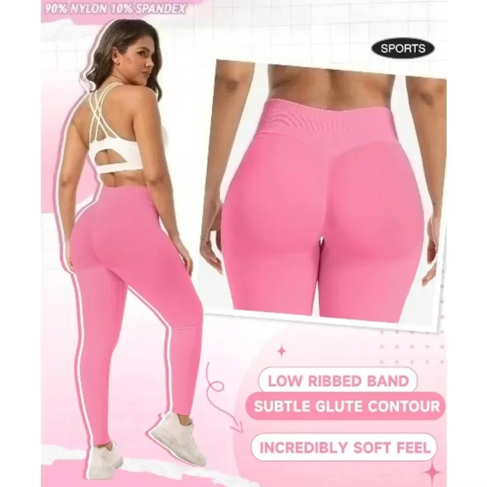 Women High Waist Yoga Training Pants With Logo Elastic