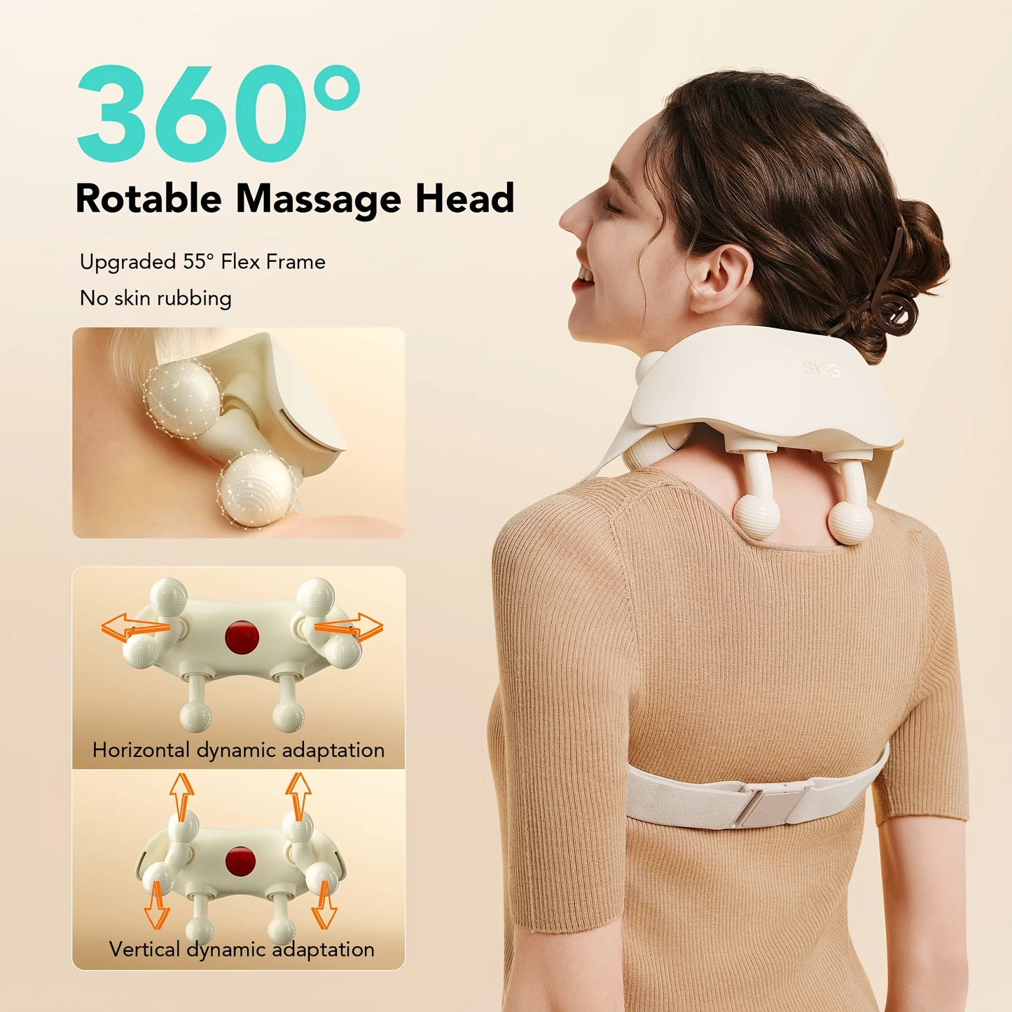 SKG 6D Cordless Deep Tissue Neck Massager With Heat