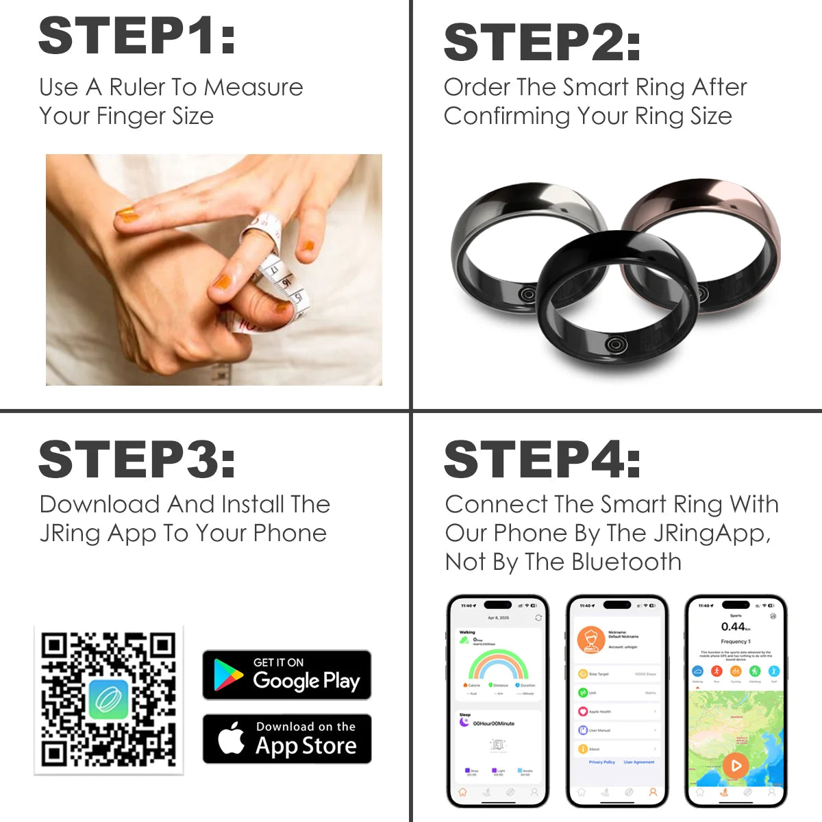 Miro R1 Smart Ring Health Tracker Blood Oxygen Heart Rate