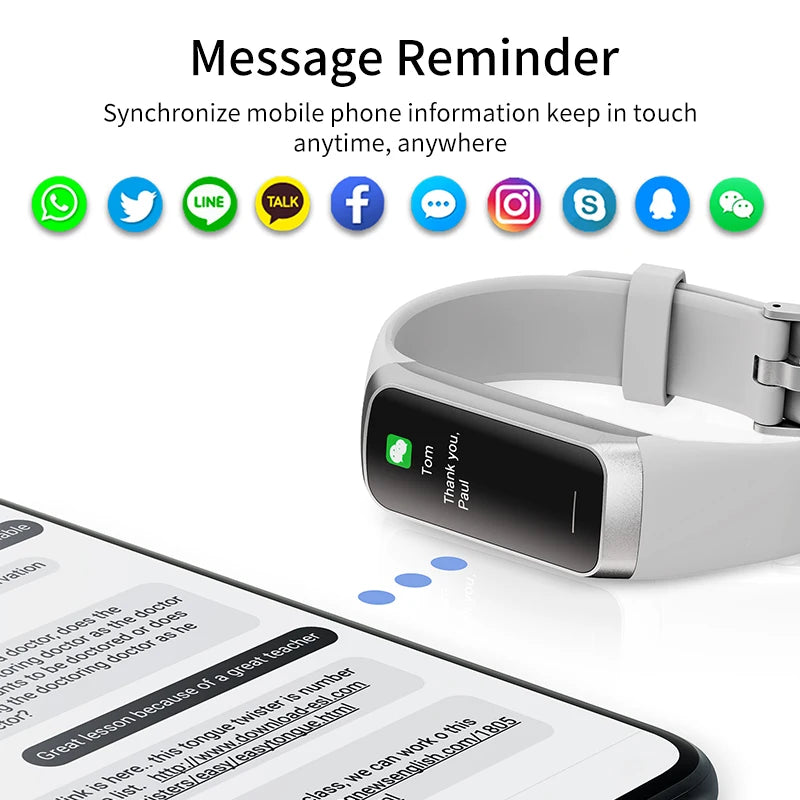LIGE Amoled Smart Watch Smartwatch Band Women Heart Rate Blood Waterproof Connected Smart Bracelet Sport Fitness Tracker Watch