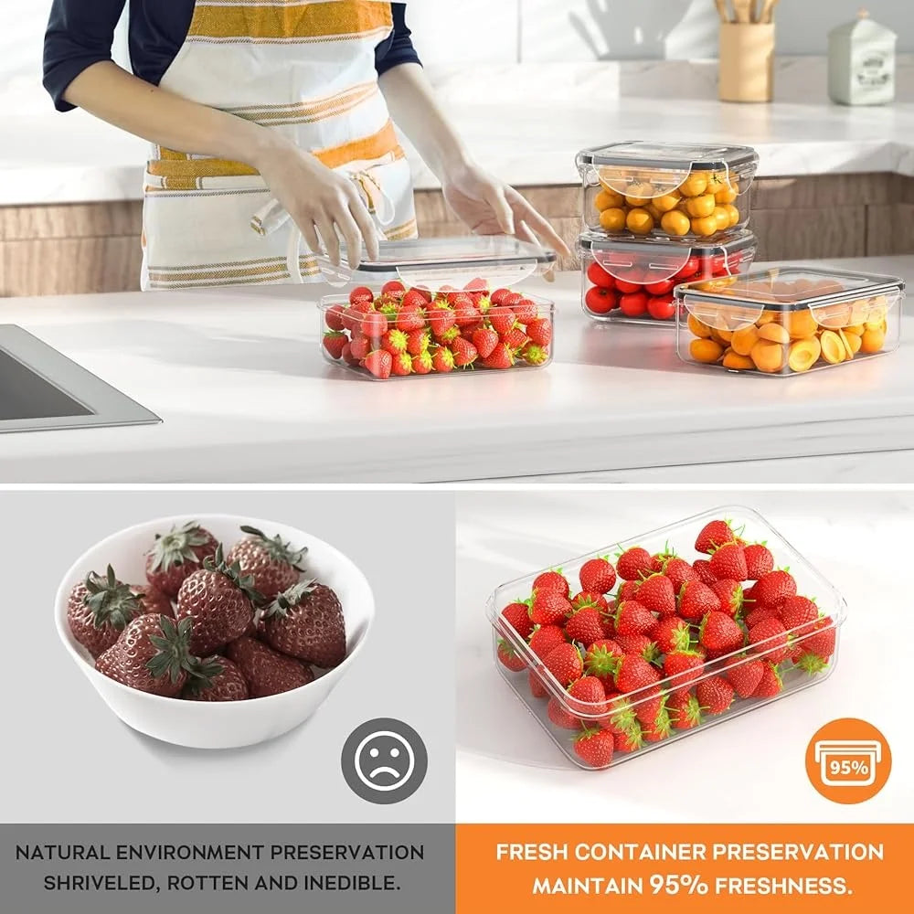 40 PCS Airtight Food Storage Containers Set Stackable Meal Prep Plastic with Lids Reusable Durable Kitchen Organization