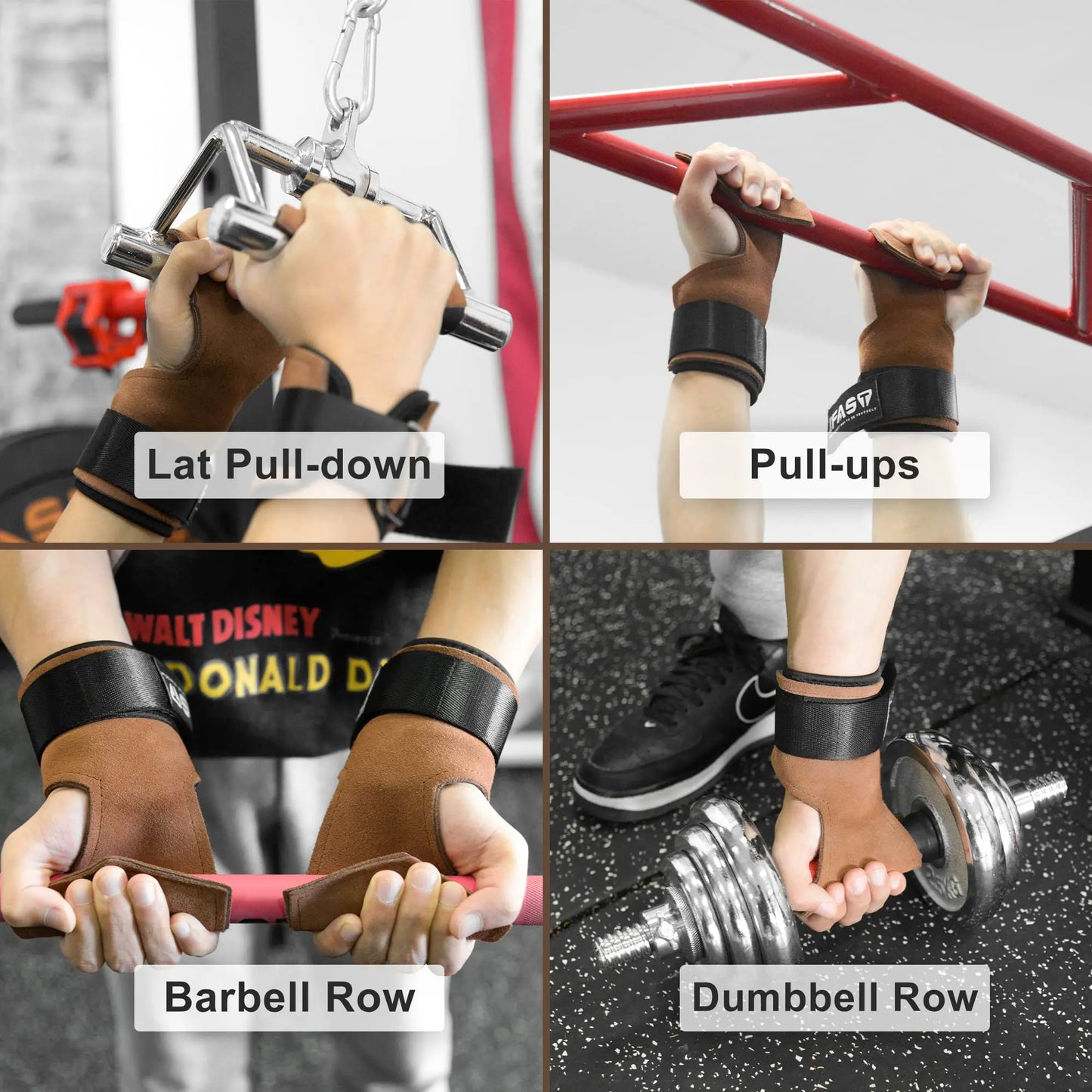2Pcs Cowhide Gym Gloves Anti Skid Weight Lifting Pads Deadlift Workout Fitness Palm Protection Guards