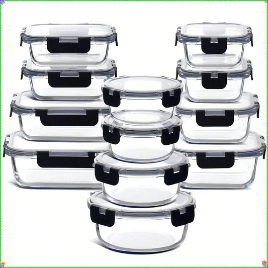 Glass Food Storage Containers Set With Airtight Lids