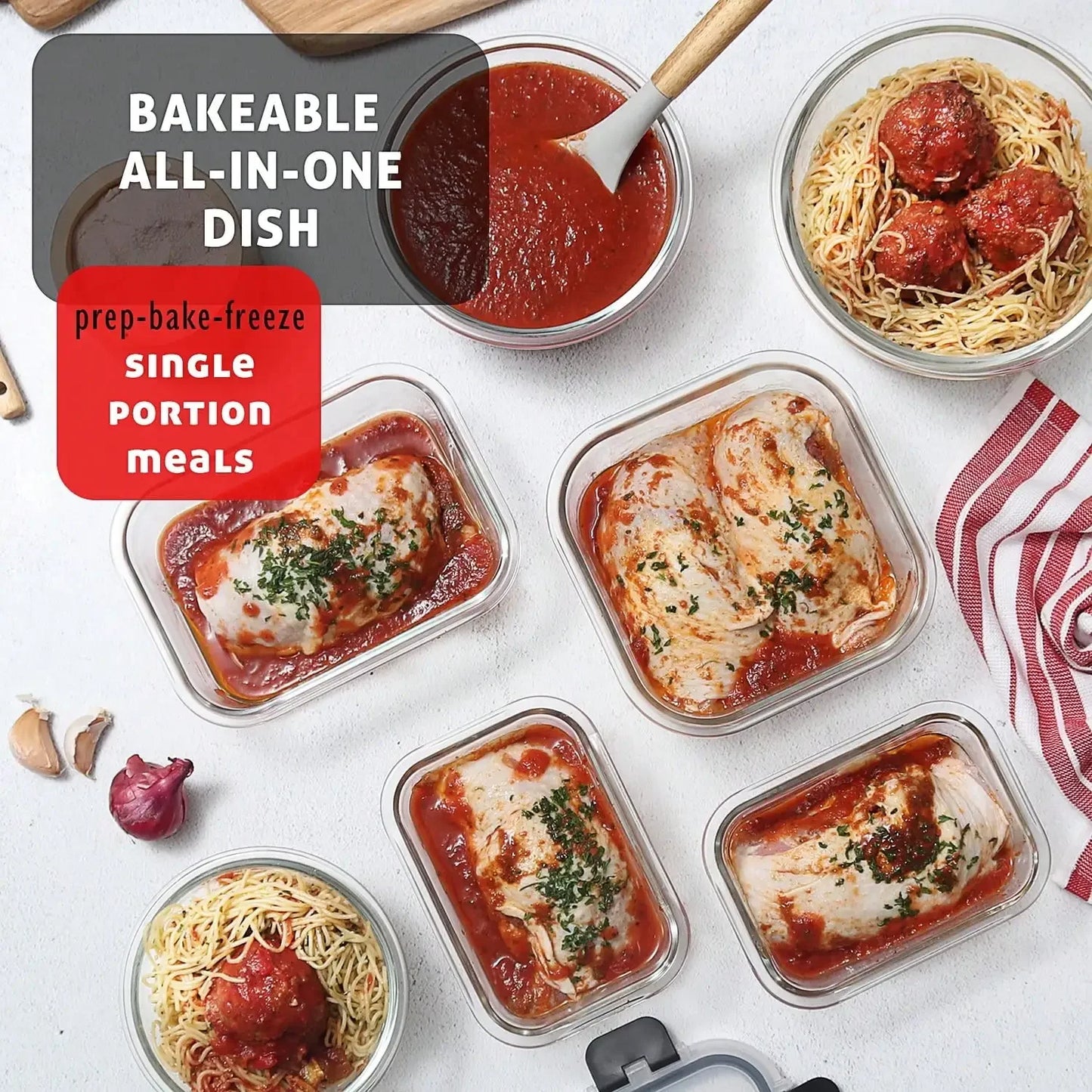 Glass Food Storage Containers Set With Airtight Lids