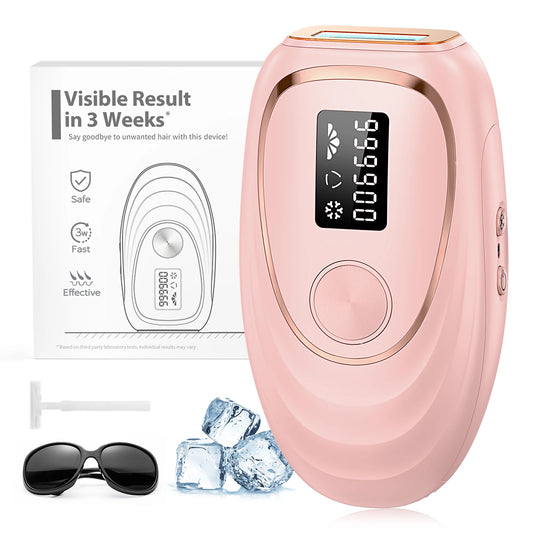 IPL Hair Laser Removal with Cooling Function Home Device 999900 + Flashes 18.5j Pulsed Light Epilator for Armpits/Body/Men/Women
