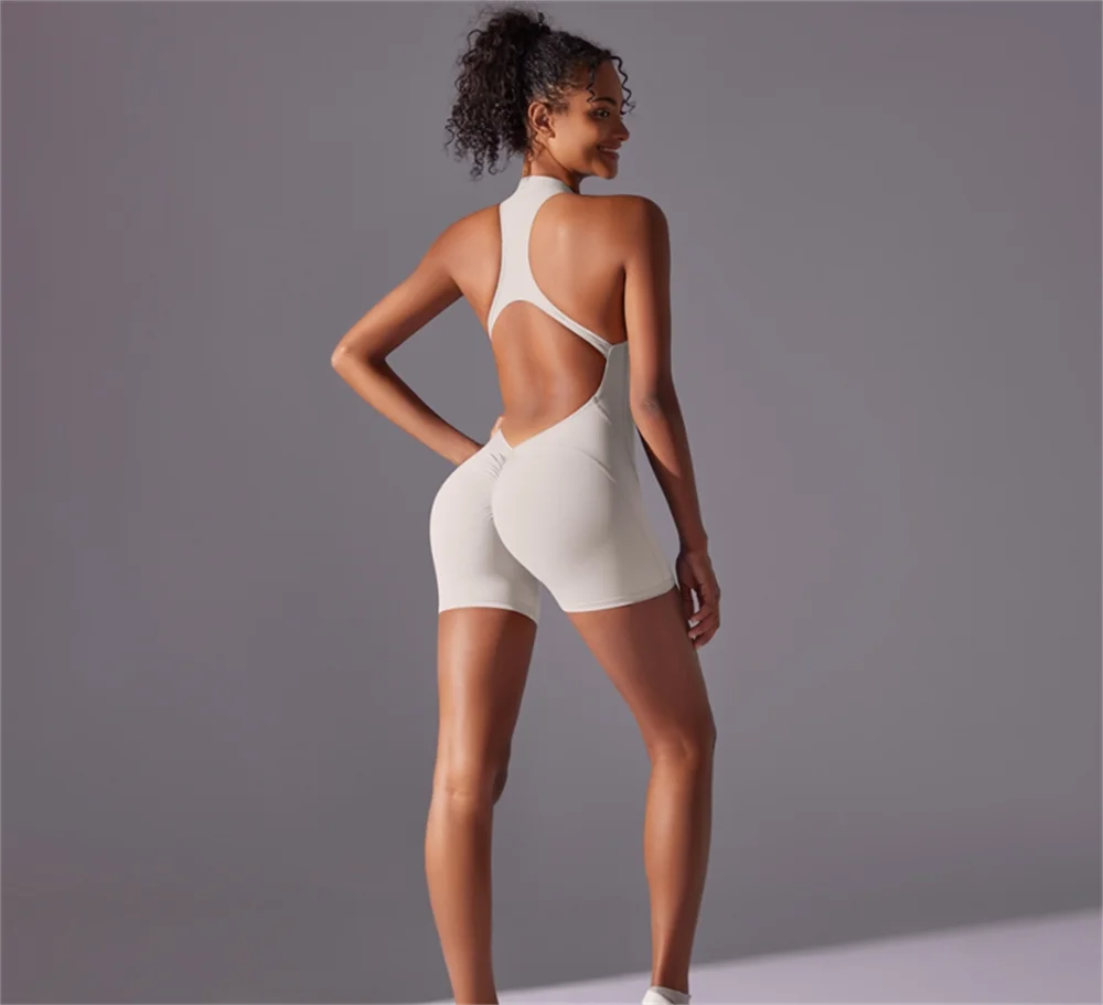 High Intensity Nylon Fitness Jumpsuit For Women Breathable