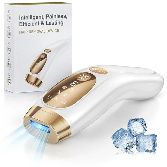 IPL Hair Removal Unlimited Flashes 9 Gears Laser Ice Cooling Painless Electric Depilator for Men and Women Body Bikinis Intimate