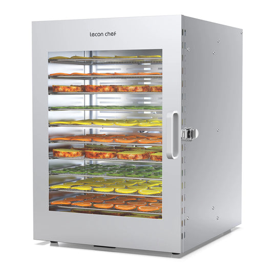 Lecon Chef Food Dehydrator Machine, 12 Stainless Steel Trays Food-Dryer 24H Timer & 194ºF Temperature Control 1000W Dehydrators