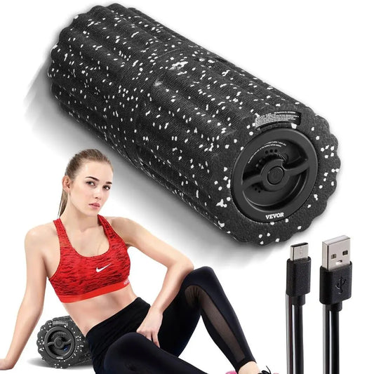 Vibrating Foam Roller 4 Levels Rechargeable Electric EPP Foam Massager for Fitness and Recovery