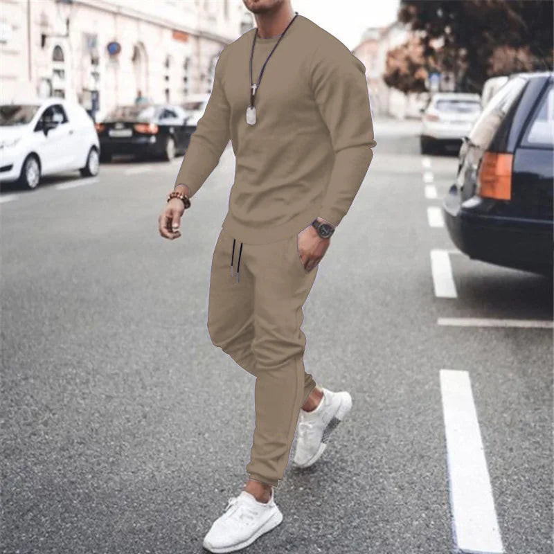 NONECN Men Two Piece Tracksuit Set Sweatshirt Sweatpants
