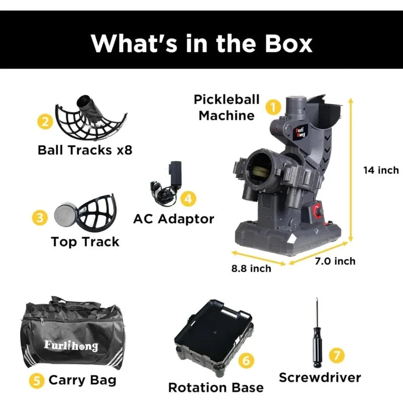 Pickleball Machine With Oscillating Base Auto Swing Launch Port Adjustable Speed Battery And AC Powered Free Shipping